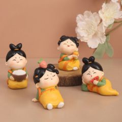 风可爱唐仕女小摆件国潮家居办公桌面装饰树脂摆件手办女生礼物